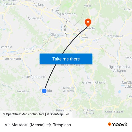 Via Matteotti (Mensa) to Trespiano map
