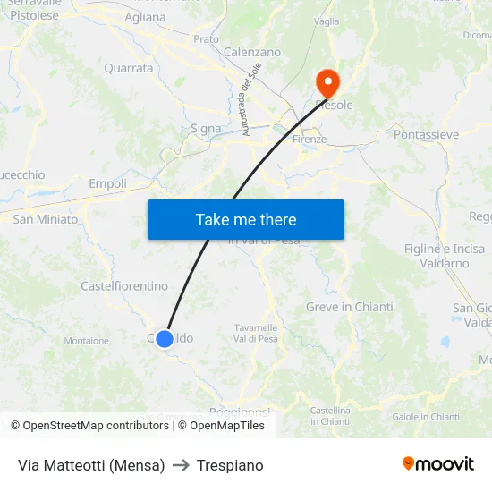 Via Matteotti (Mensa) to Trespiano map
