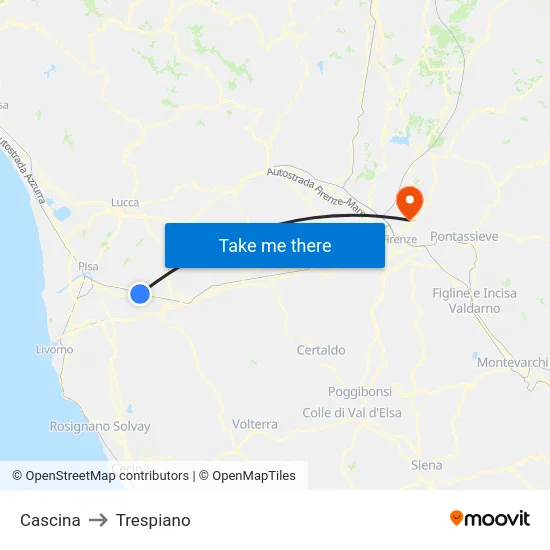 Cascina to Trespiano map