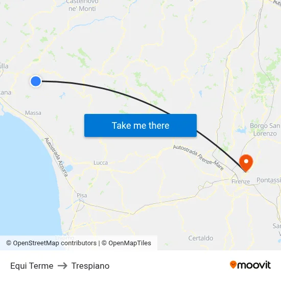 Equi Terme to Trespiano map