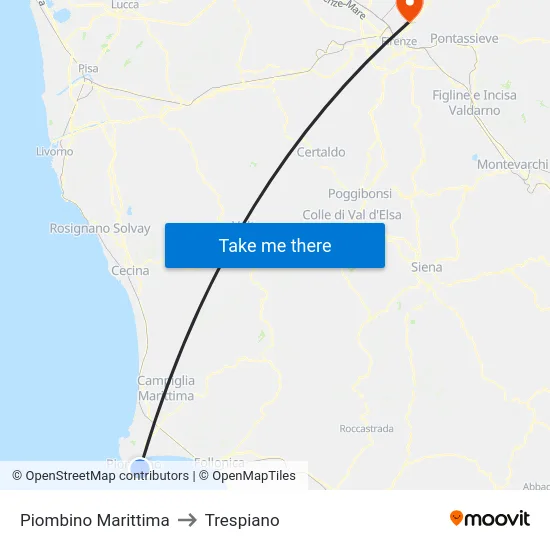 Piombino Marittima to Trespiano map