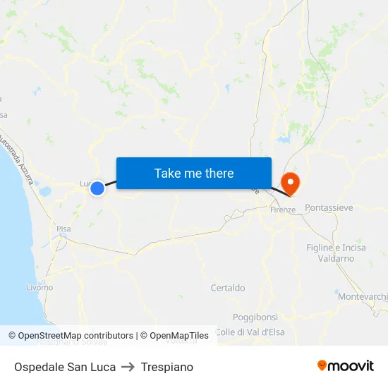 Ospedale San Luca to Trespiano map