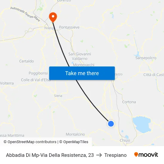 Abbadia - Resistance St 23 to Trespiano map