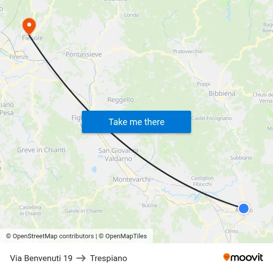 Via Benvenuti 19 to Trespiano map