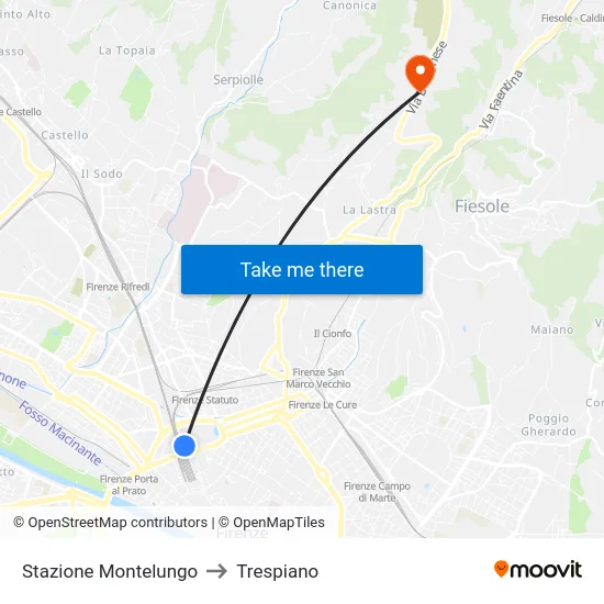 Stazione Montelungo to Trespiano map