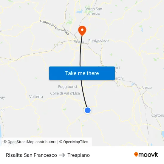 San Francesco Elevator to Trespiano map