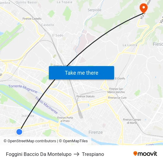 Foggini Baccio Da Montelupo to Trespiano map