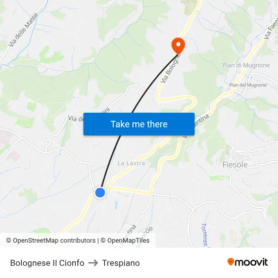 Bolognese Il Cionfo to Trespiano map