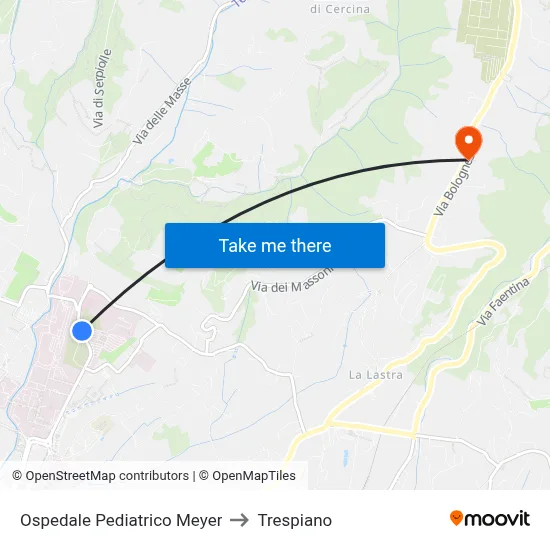 Meyer Children's Hospital to Trespiano map