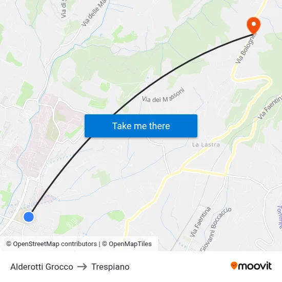 Alderotti Grocco to Trespiano map