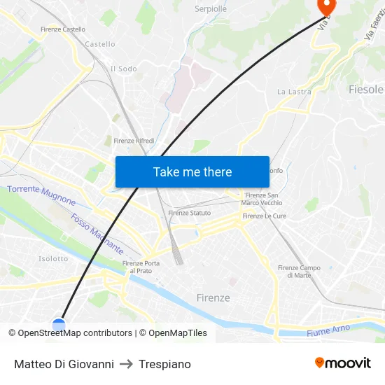 Matteo Di Giovanni to Trespiano map