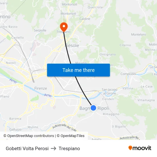 Gobetti Volta Perosi to Trespiano map