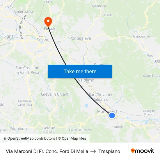 Marconi Street Opposite Ford Di Mella to Trespiano map