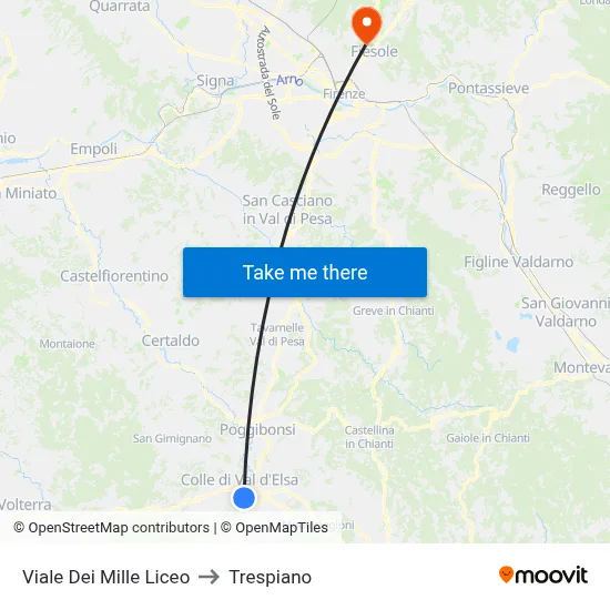 Viale Dei Mille High School to Trespiano map