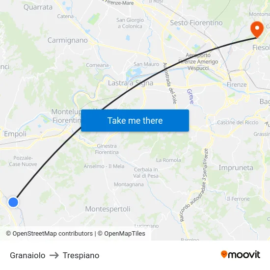 Granaiolo to Trespiano map