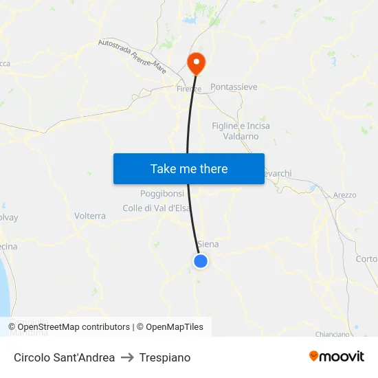 Circolo Sant'Andrea to Trespiano map