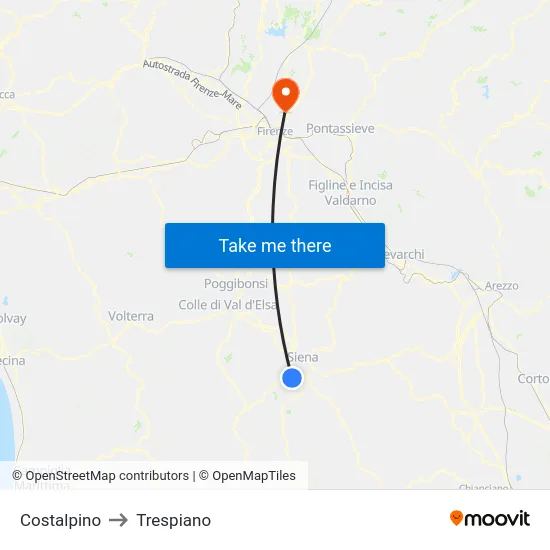 Costalpino to Trespiano map