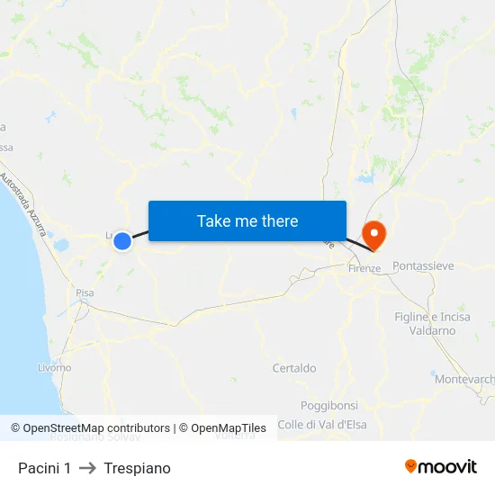 Pacini 1 to Trespiano map