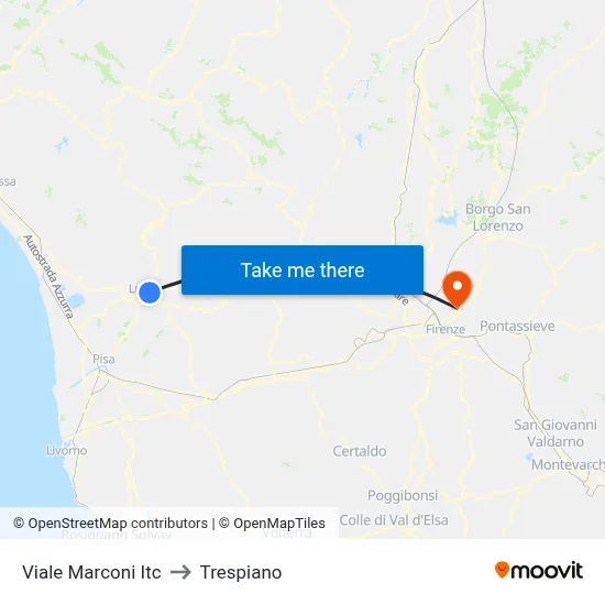 Viale Marconi ITC to Trespiano map