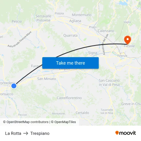 La Rotta to Trespiano map