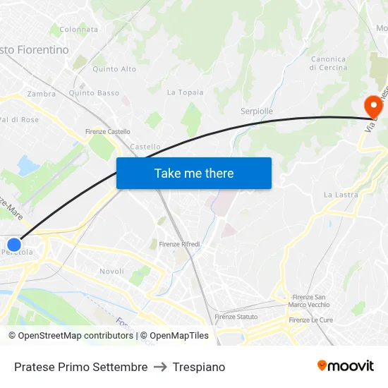 Pratese First September to Trespiano map