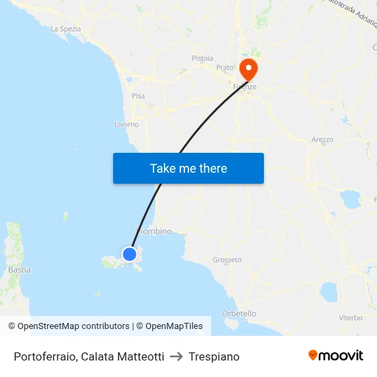 Portoferraio, Matteotti Dock to Trespiano map