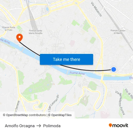 Arnolfo Orcagna to Polimoda map