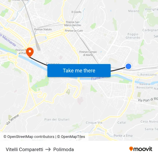 Vitelli Comparetti to Polimoda map