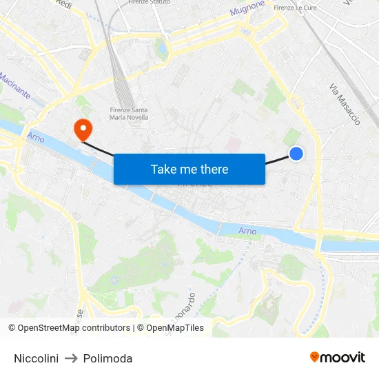 Niccolini to Polimoda map