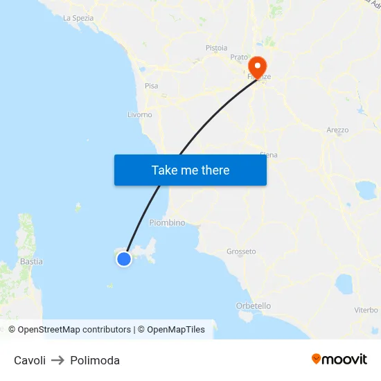 Cavoli to Polimoda map