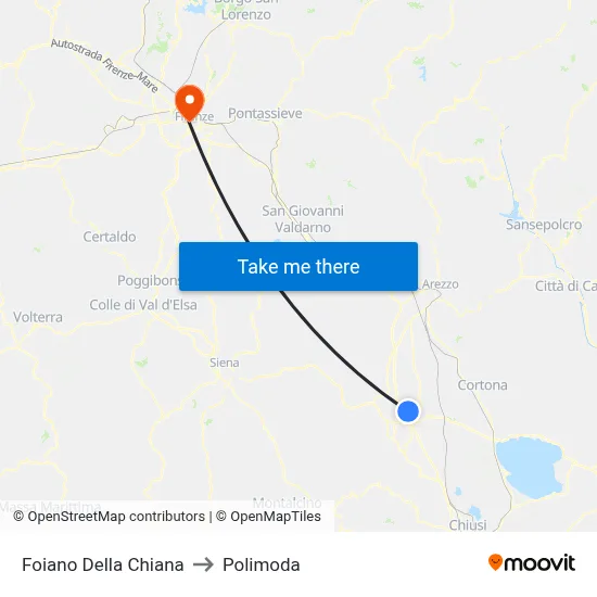 Foiano Della Chiana to Polimoda map