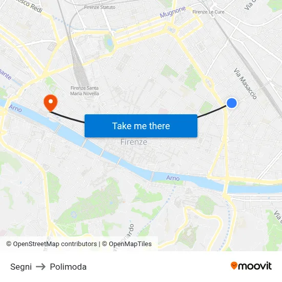 Segni to Polimoda map