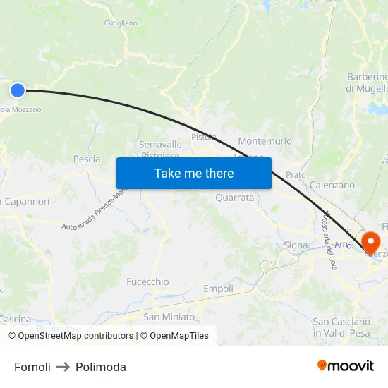 Fornoli to Polimoda map