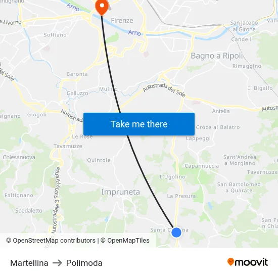 Martellina to Polimoda map