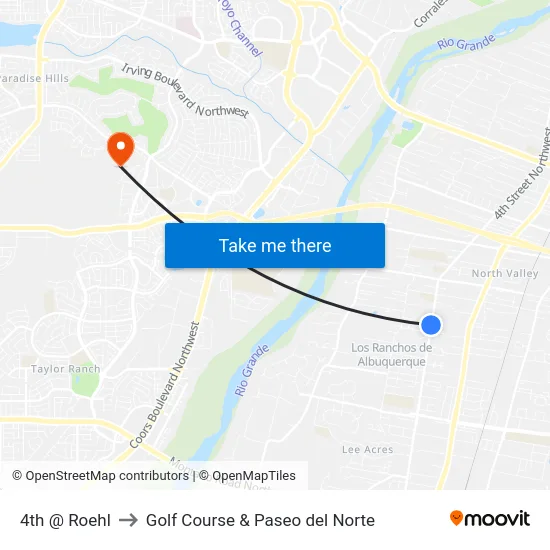 4th @ Roehl to Golf Course & Paseo del Norte map