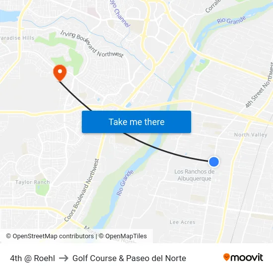 4th @ Roehl to Golf Course & Paseo del Norte map