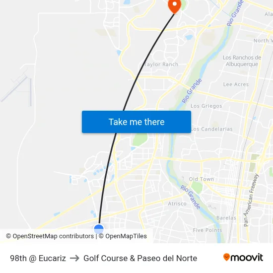 98th @ Eucariz to Golf Course & Paseo del Norte map