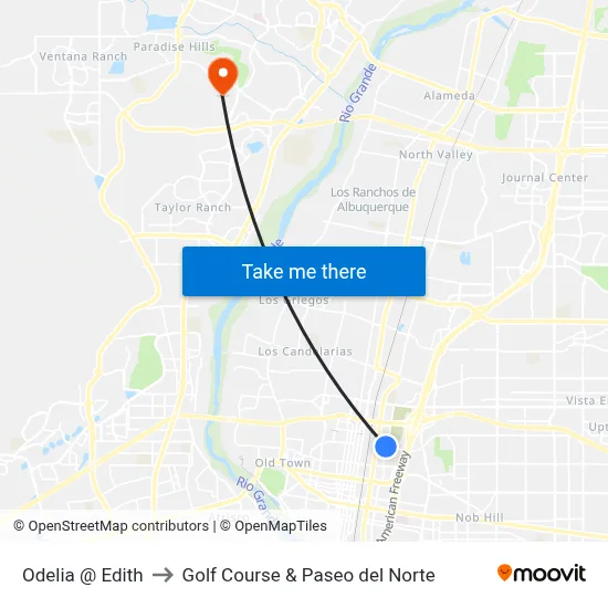 Odelia @ Edith to Golf Course & Paseo del Norte map