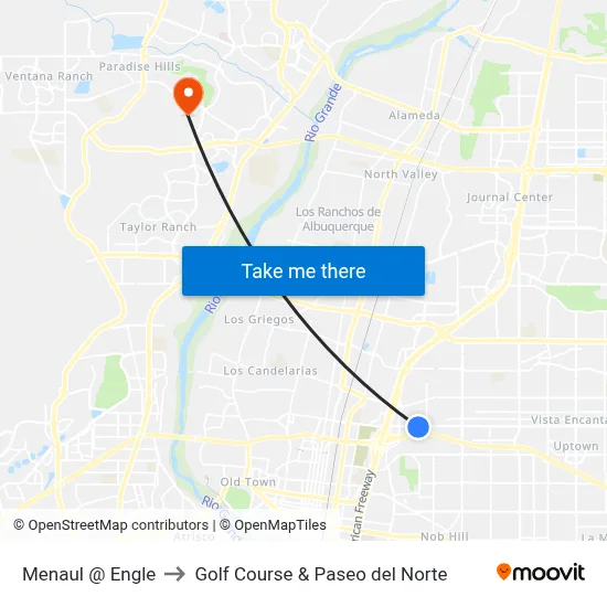 Menaul @ Engle to Golf Course & Paseo del Norte map