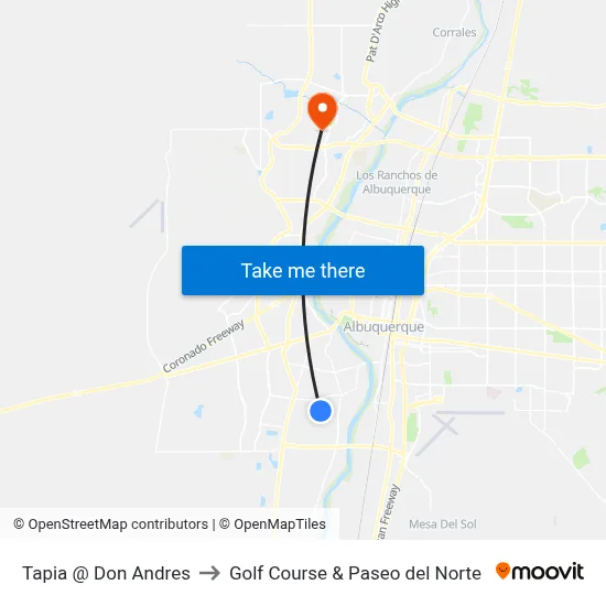 Tapia @ Don Andres to Golf Course & Paseo del Norte map