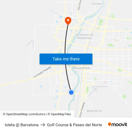 Isleta @ Barcelona to Golf Course & Paseo del Norte map