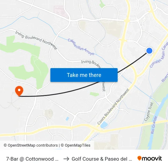 7-Bar @ Cottonwood Loop to Golf Course & Paseo del Norte map