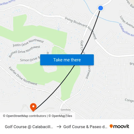 Golf Course @ Calabacillas Arroyo to Golf Course & Paseo del Norte map