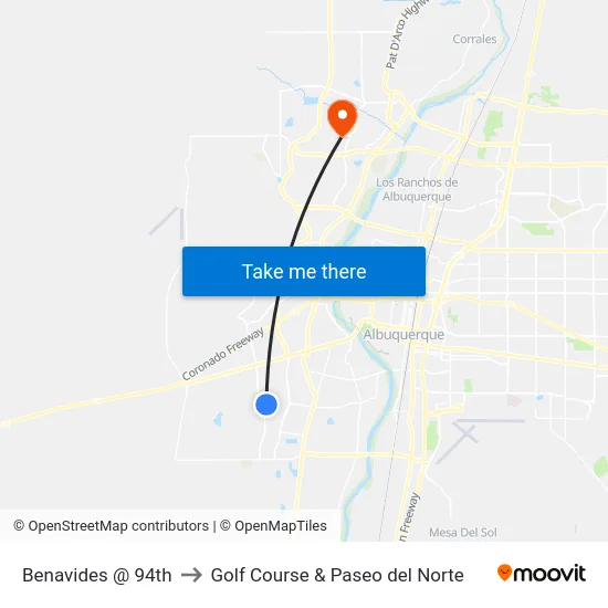 Benavides @ 94th to Golf Course & Paseo del Norte map