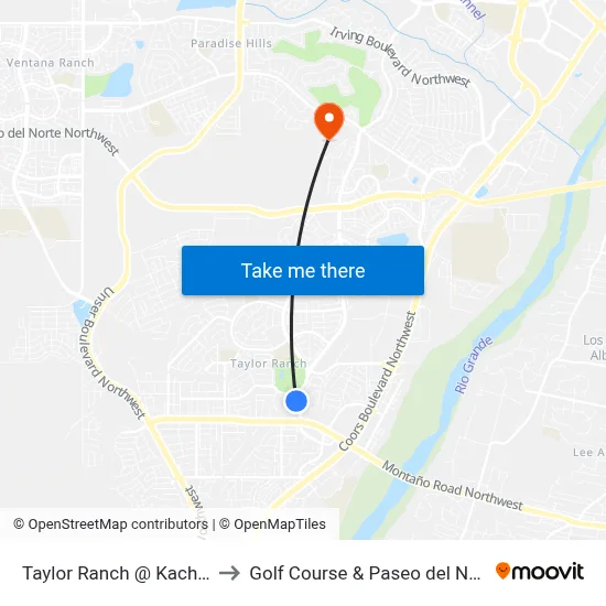 Taylor Ranch @ Kachina to Golf Course & Paseo del Norte map