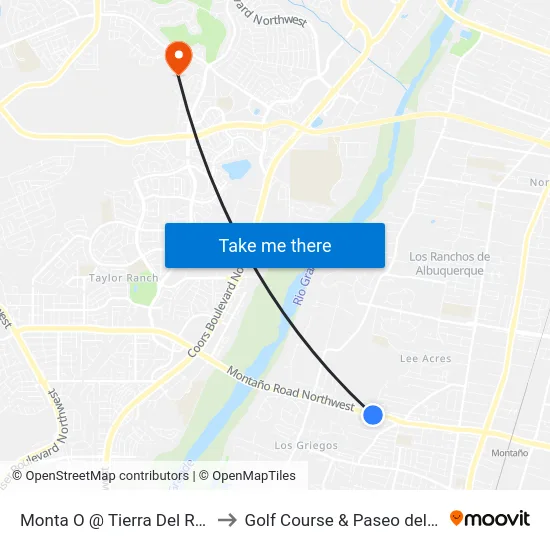 Monta O @ Tierra Del Rio NW to Golf Course & Paseo del Norte map