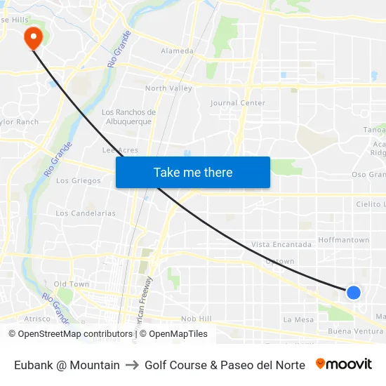Eubank @ Mountain to Golf Course & Paseo del Norte map