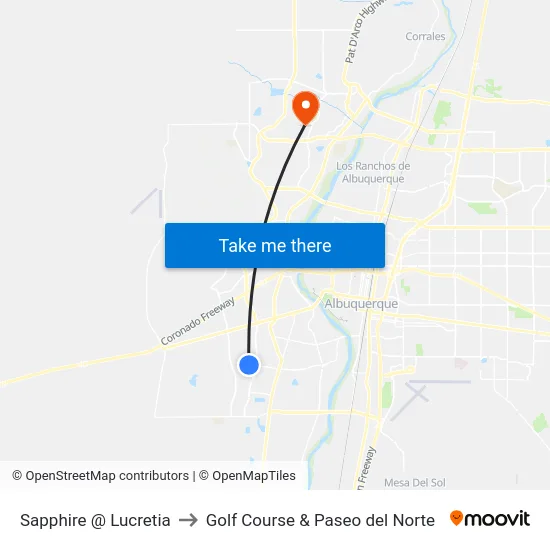 Sapphire @ Lucretia to Golf Course & Paseo del Norte map