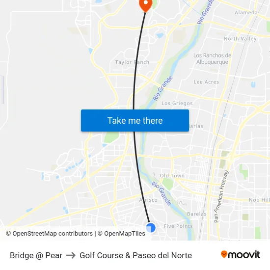 Bridge @ Pear to Golf Course & Paseo del Norte map