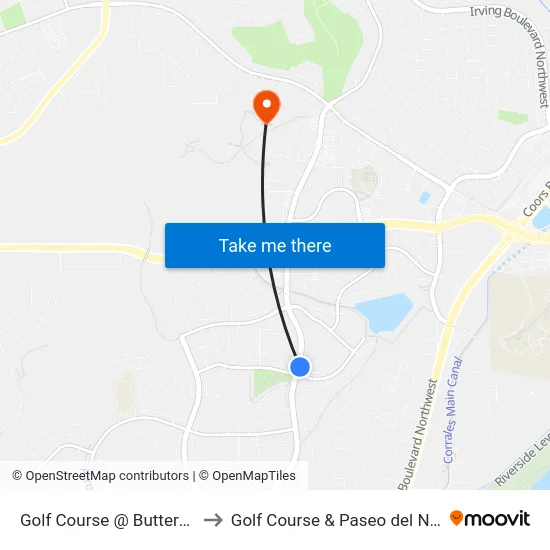 Golf Course @ Butterfield to Golf Course & Paseo del Norte map